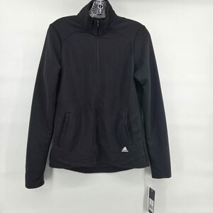 Adidas Womens Golf Ribbed‎ Full Zip Jacket Black Size Small New NWT